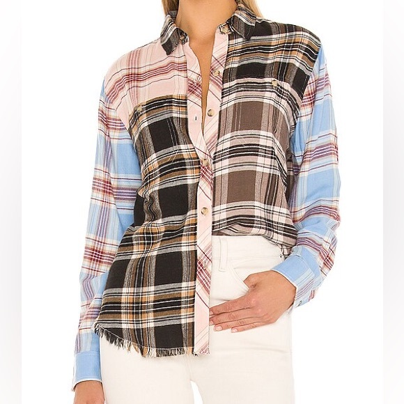 Rails Brando Top in Chelsea Plaid patchwork multicolored print - Picture 1 of 10